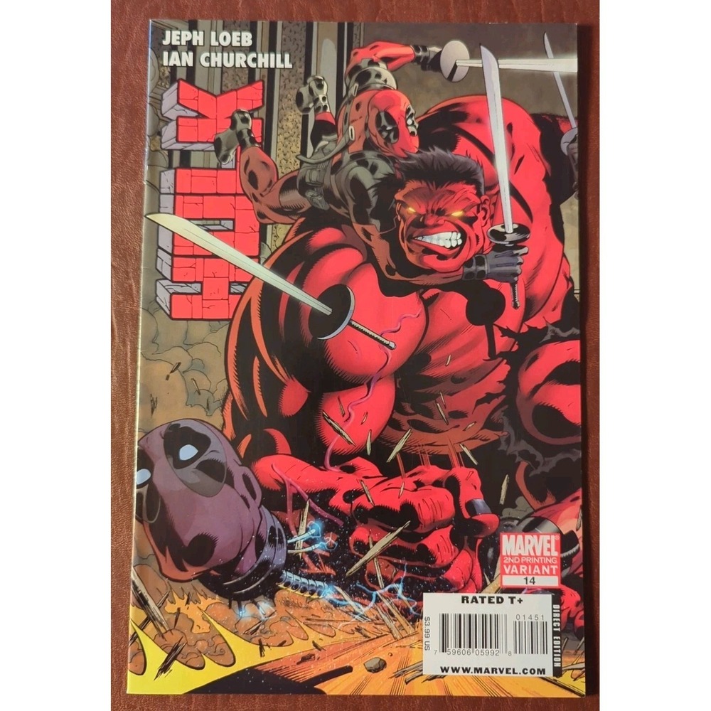 Hulk #14‎ 2nd Print Variant (2009) Red Hulk & Deadpool Cover HTF Marvel NM Range